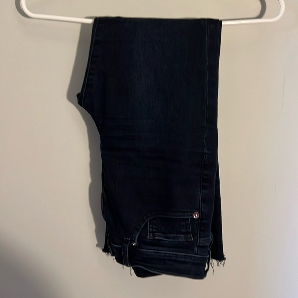 Express Dark High Waisted Cropped Jeans